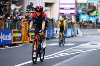 SANREMO ITALY MARCH 19 Michal Kwiatkowski of Poland and Team INEOS Grenadiers reacts after cross the finishing line during the 113th MilanoSanremo 2022 a 293km one day race from Milano to Sanremo MilanoSanremo on March 19 2022 in Sanremo Italy Photo by Tim de WaeleGetty Images