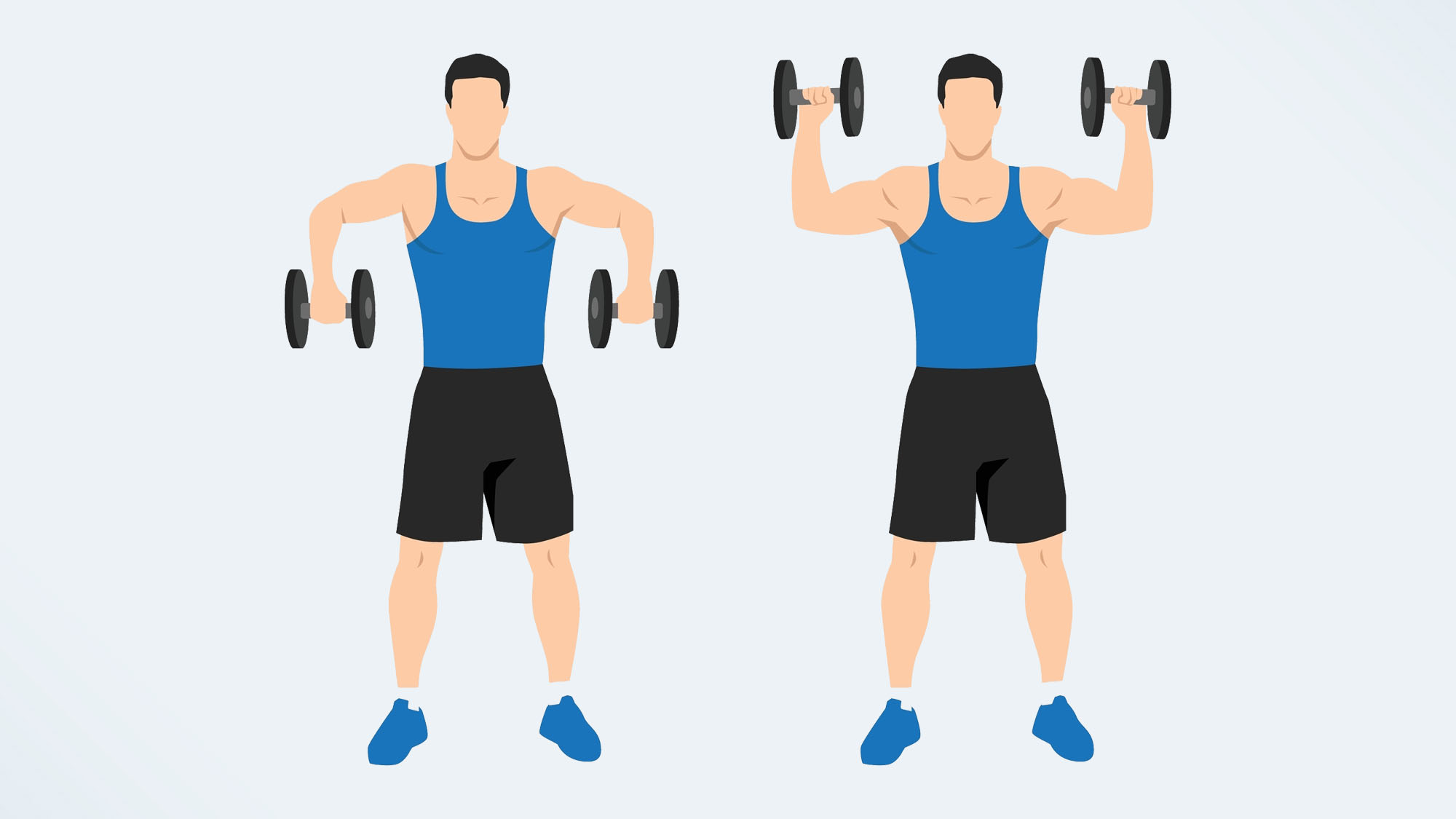 an illo of a man doing the dumbbell scarecrow exercise