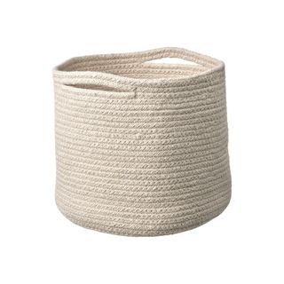 Light neutral material woven storage basket