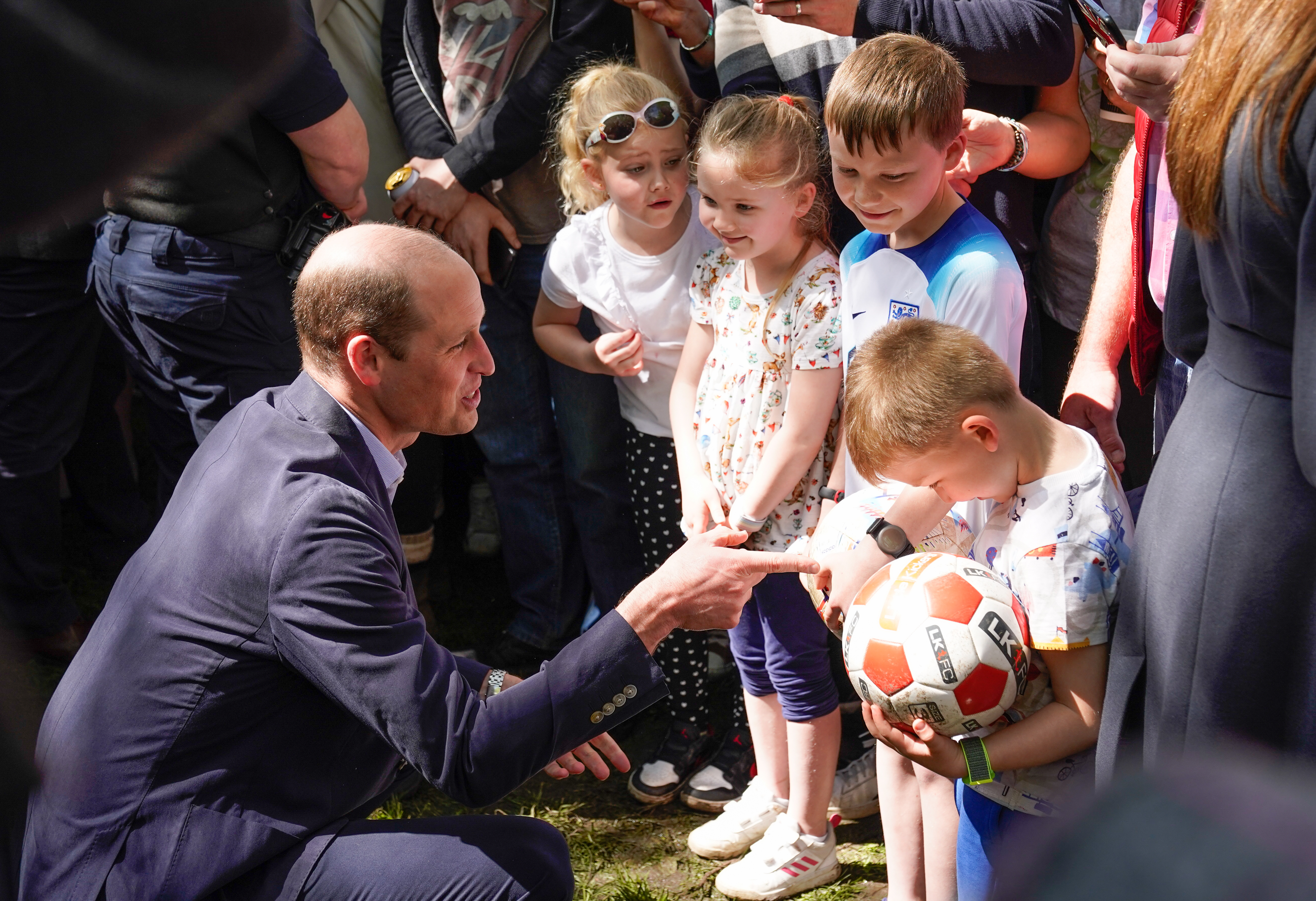 Prince William meeting with young fans