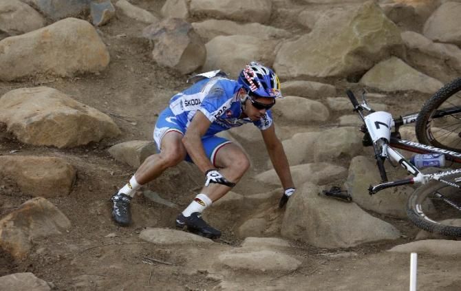 Marco Fontana (Italy) takes a fall