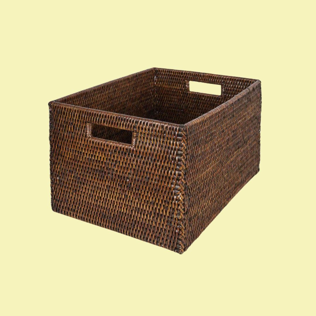 Rebecca Udall, Rattan Tall Rectangular Storage Basket