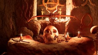 Altar with skull and bow in The Axis Unseen