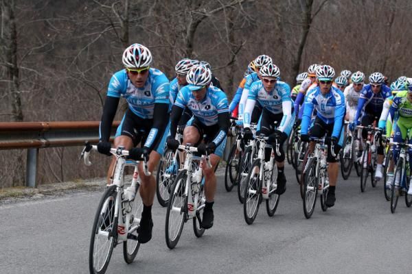 Team Milram, firmly in control of stage two at Tirreno-Adriatico