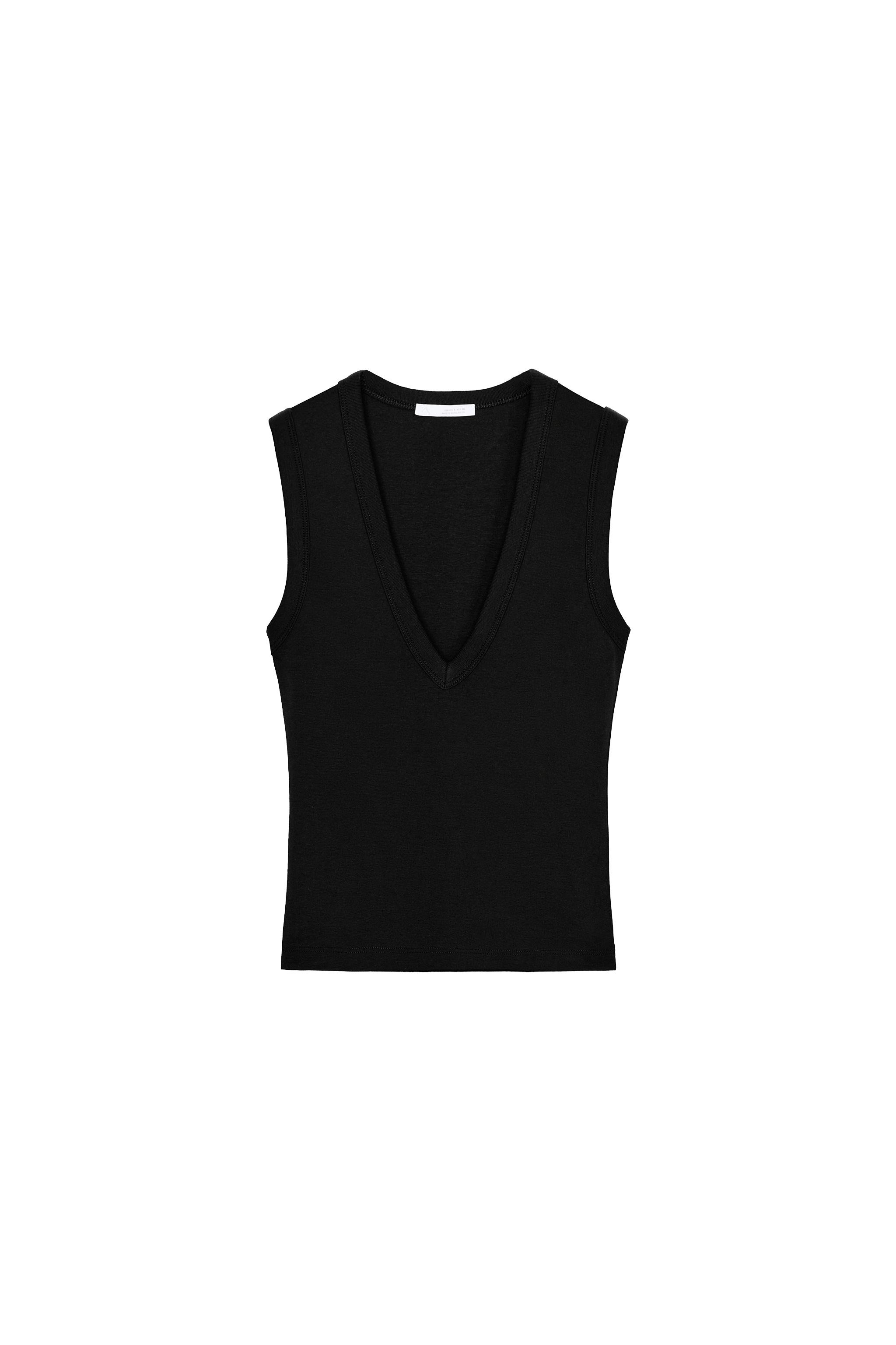 Zara Cotton V-Neck T-Shirt.