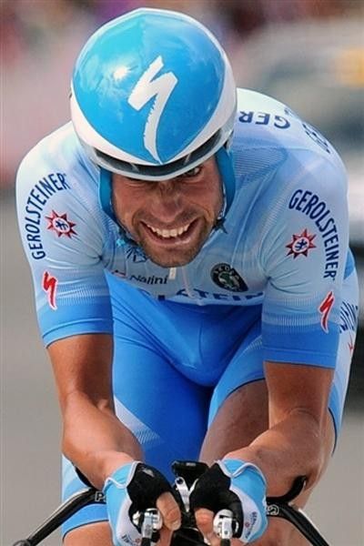 German Stefan Schumacher (Gerolsteiner) probably likes the pain of time trialing better than explaining himself to the press