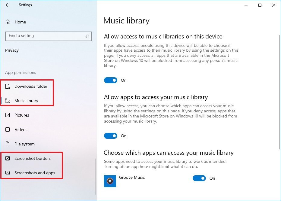 Privacy new app permission settings