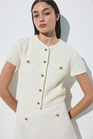 Structured-Knit Cardigan