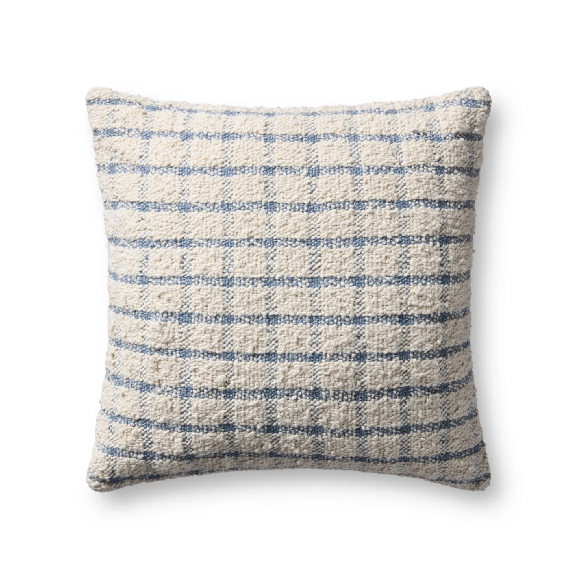 blue and white pillow