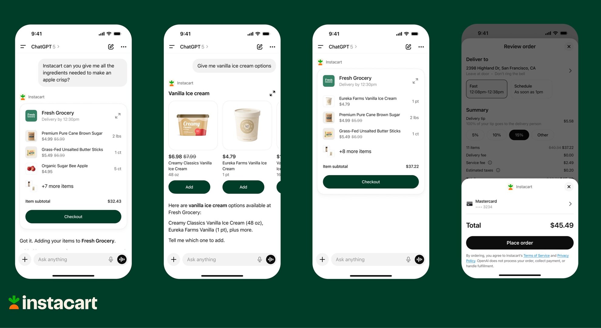 Instacart menghadirkan pembayaran instan ke ChatGPT