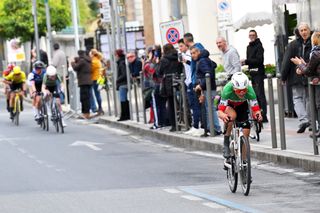 SANREMO, ITALY - MARCH 22: Elisa Longo Borghini of Italy and UAE Team ADQ competes during the 1st Sanremo Women 2025 a 156km one day race from Genova to Sanremo / #UCIWWT / on March 22, 2025 in Sanremo, Italy. (Photo by Tim de Waele/Getty Images)