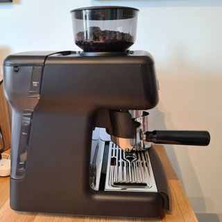Side view of the coffee machine