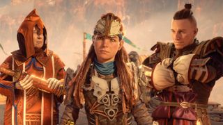 Aloy und andere Charaktere aus Horizon Forbidden West