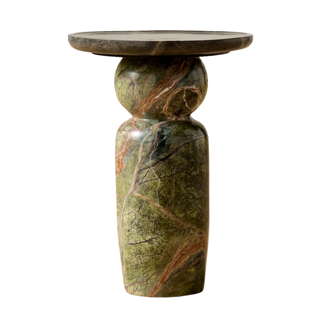 Kylo Accent Table - Green Marble 16w X 22h X 16d