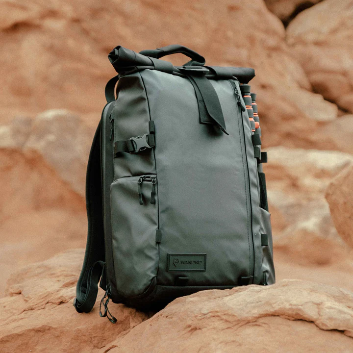 The Wandrd Prvke V3 on a rocky background