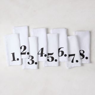 Diane Keaton X Hudson Grace White Linen Numeric Napkins – Set of 8 - Hudson Grace