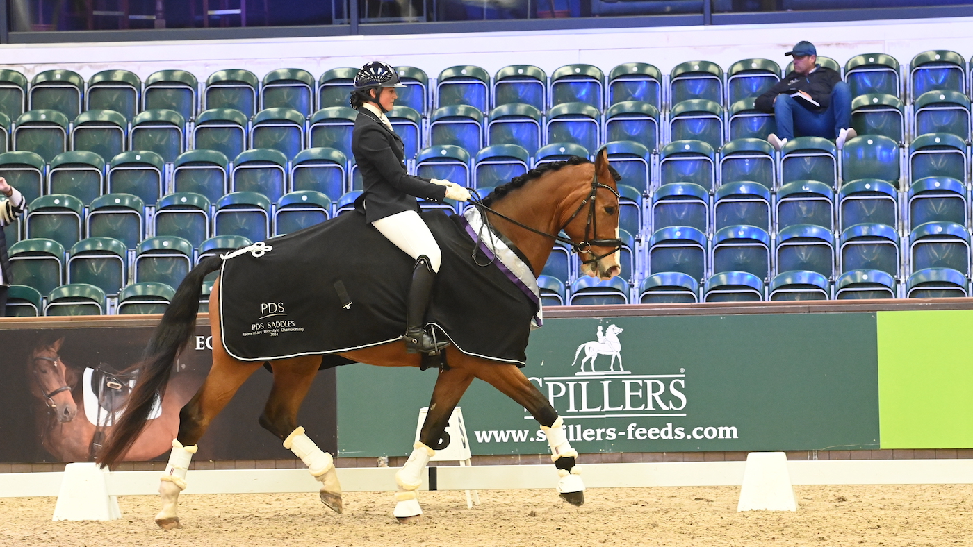 Amy Hose and Enrique win the elementary freestyle at the Winter Dressage Championships