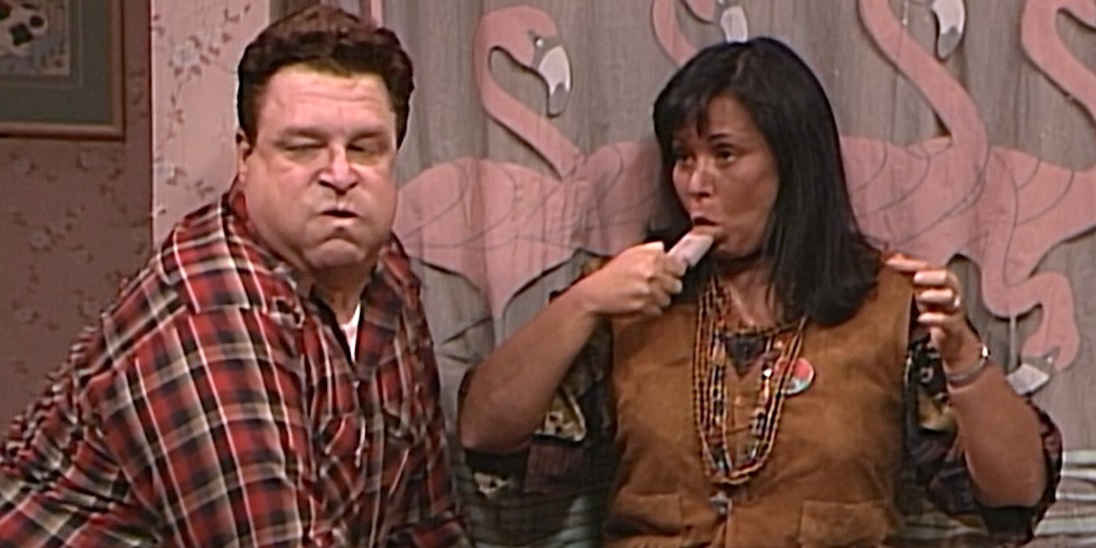 roseanne and dan stoned in the bathroom on roseanne