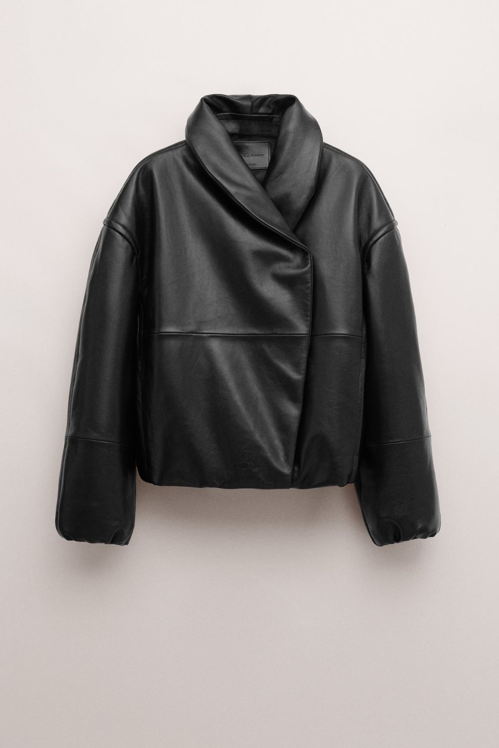 Leather Bomber Jacket With Wrap Collar - Women | Mango United Kingdom