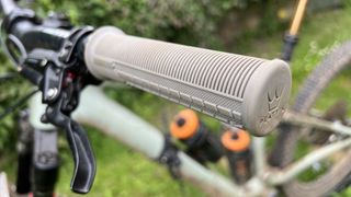 Peaty's Monarch grip fitted to a handlebar