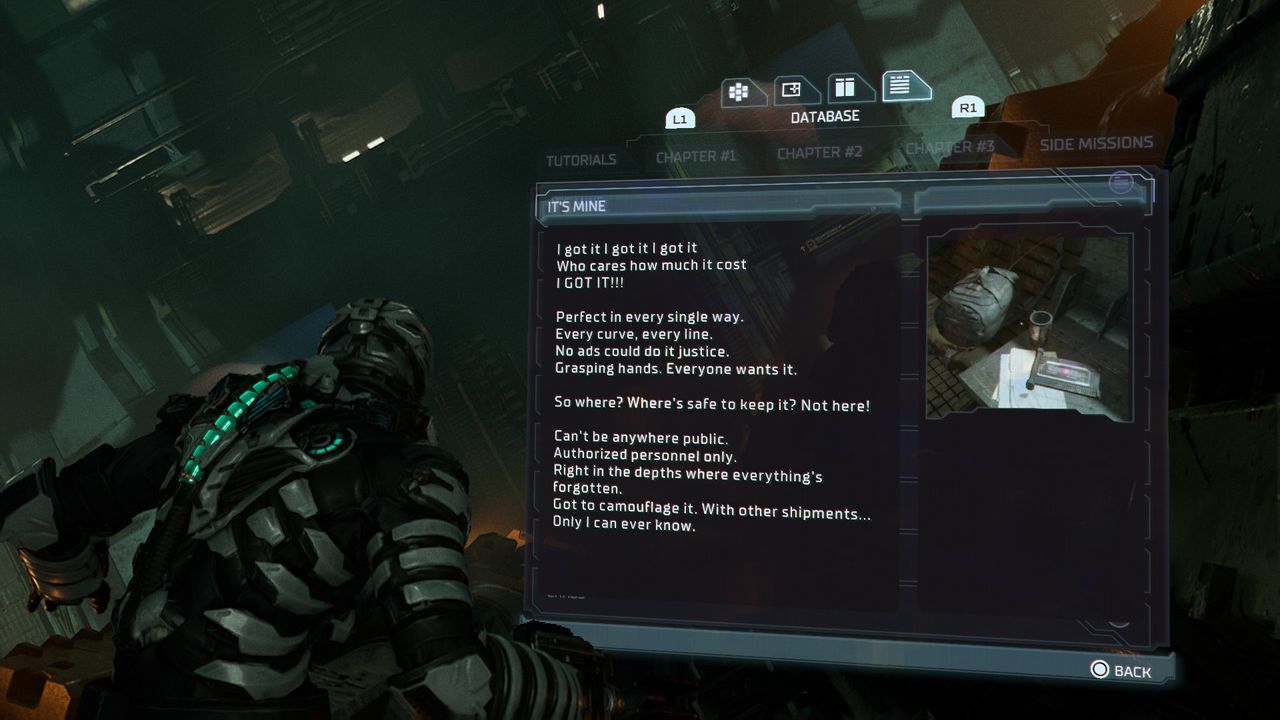 Dead Space Peng text log