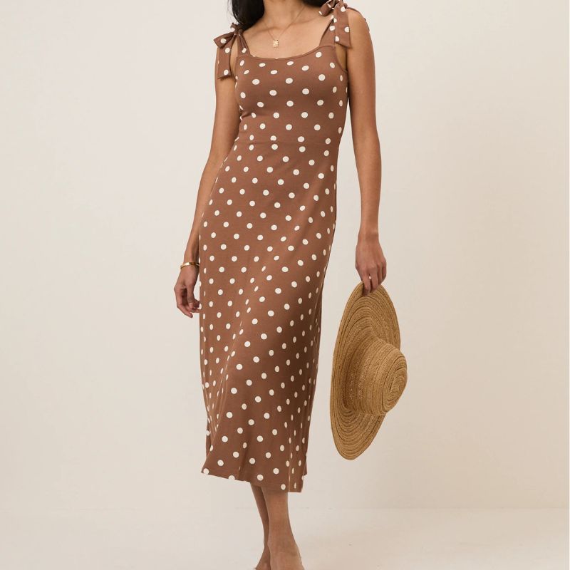 Nobody's Child , Polka Dot Adrian Jersey Midi Dress