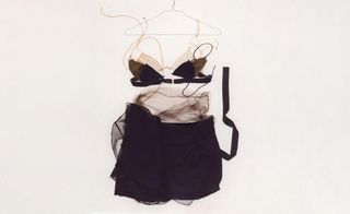 Picture of black shorts and bra lingerie set