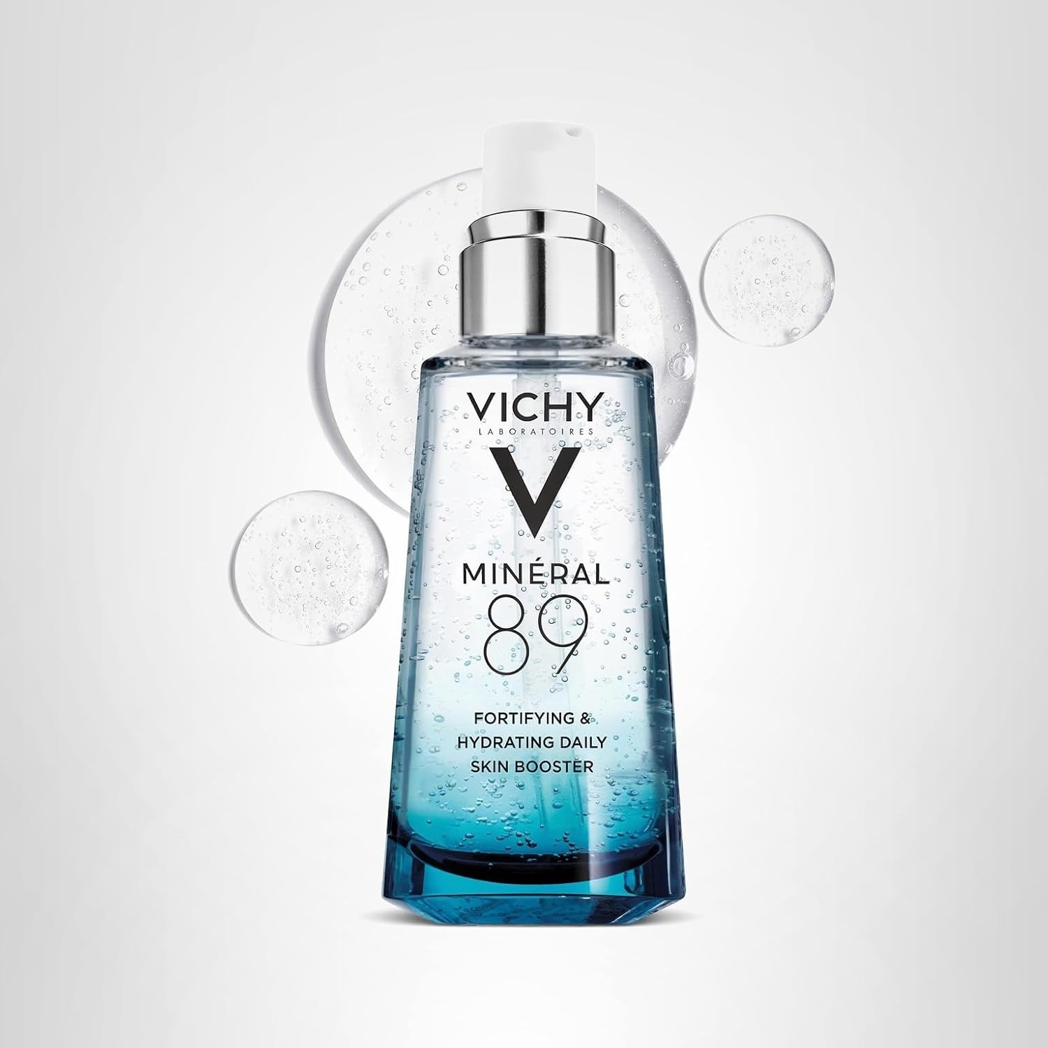 VICHY, Vichy Mineral 89 Fortifying &amp;amp; Hydrating Daily Skin Booster, Pure Hyaluronic Acid Serum for Face, Plumps &amp;amp; Hydrates, Repairs Skin Barrier, Lightweight Moisturizing Gel, Fragrance Free &amp;amp; Oil-Free