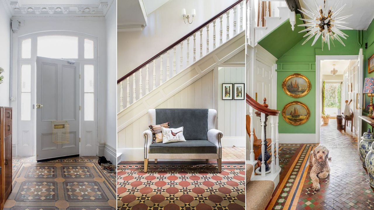 three Victorian hallway tiles