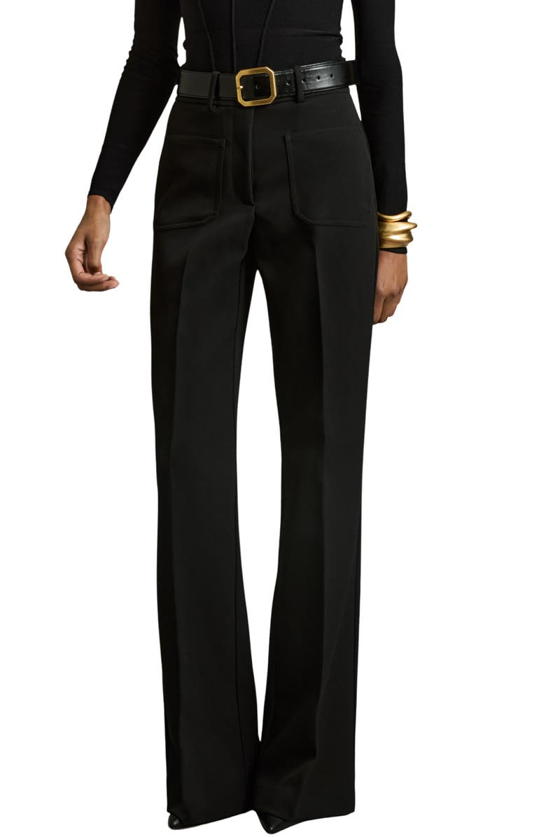 Priya Patch Pocket High Waist Flare Pants