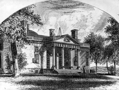 An 1810 engraving of Jefferson&amp;#039;s Monticello