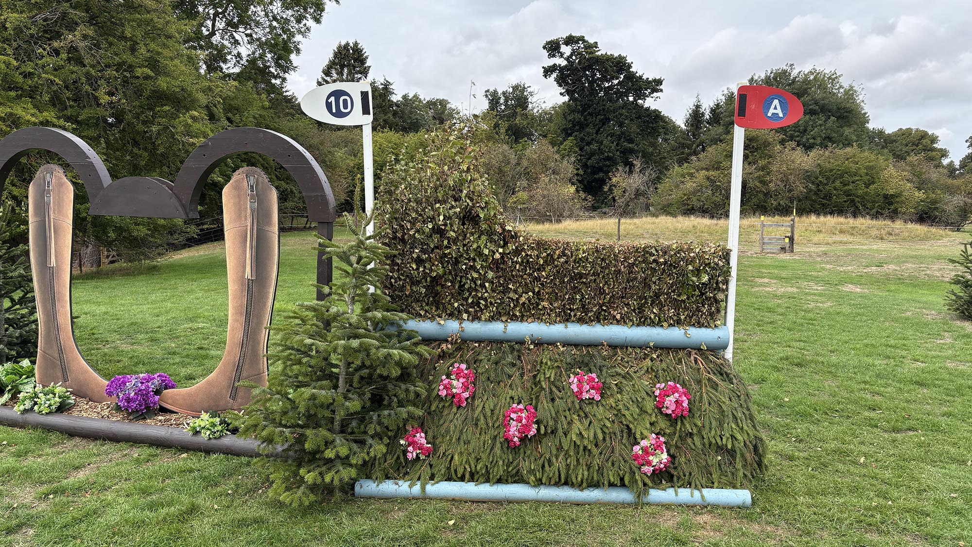 Narrow brush fence on the Burghley cross-country course 2026