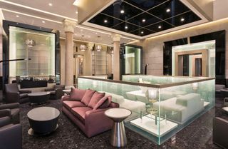 The lobby at Excelsior Gallia hotel, Milan, Italy