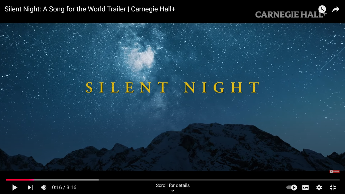 Silent Night on Carnegie Hall+ streaming service