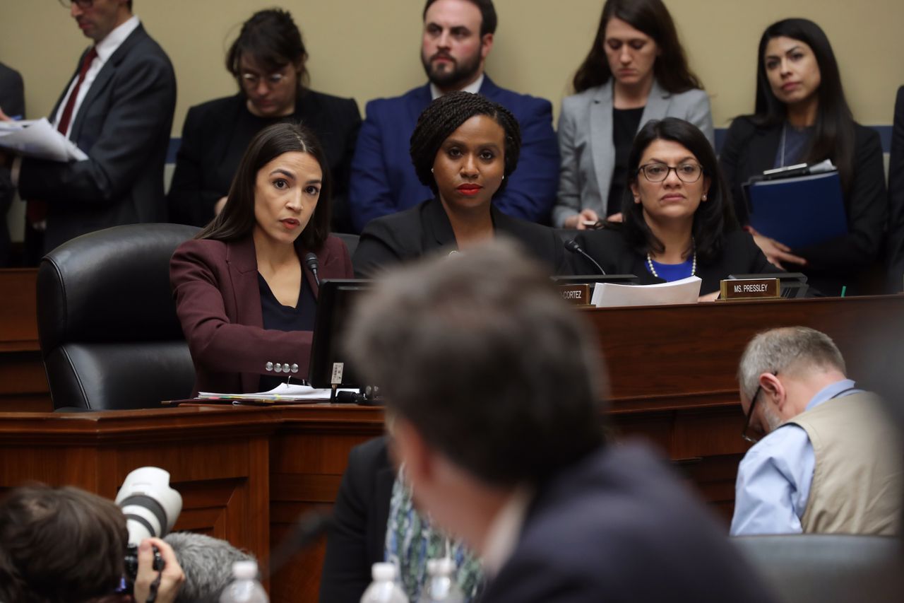 Alexandria Ocasio-Cortez, Ayanna Pressley, and Rashida Tlaib.