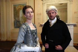 Co-hosts JJ Chalmers and Raksha Dave get dressed up to explain palace history.