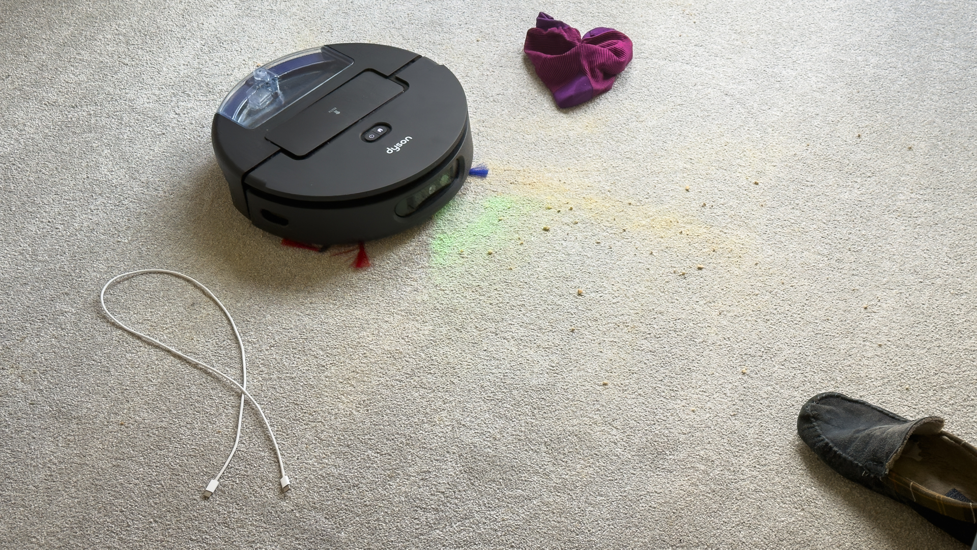 Dyson robot vacuum avoiding obstacles