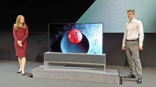 LG's pioneering rollable OLED TV (Image credit: TechRadar)