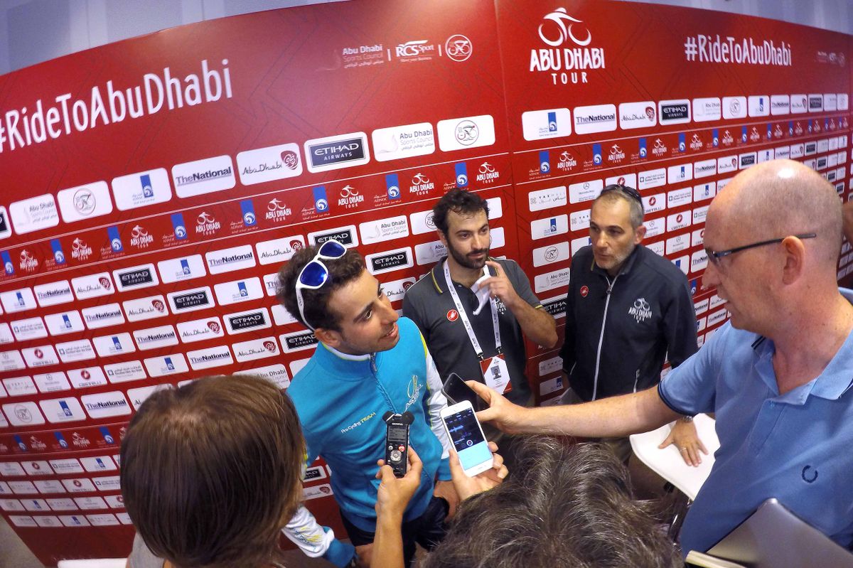 Fabio Aru is interviewed by Cyclingnews