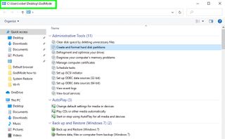 how to enable god mode in windows - interface