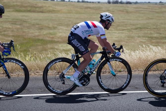 Mark Cavendish (Omega Pharma-Quickstep) on the way to the finish