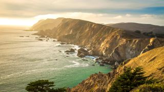 A view of the coastal cliffs in Point Reyes National Seashore.