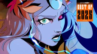 Hades 2 animated trailer screengrab of Melinoe featuring GamesRadar+ Best of 2025 badge on upper right