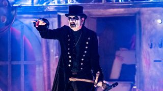 King Diamond flashes the metal horns