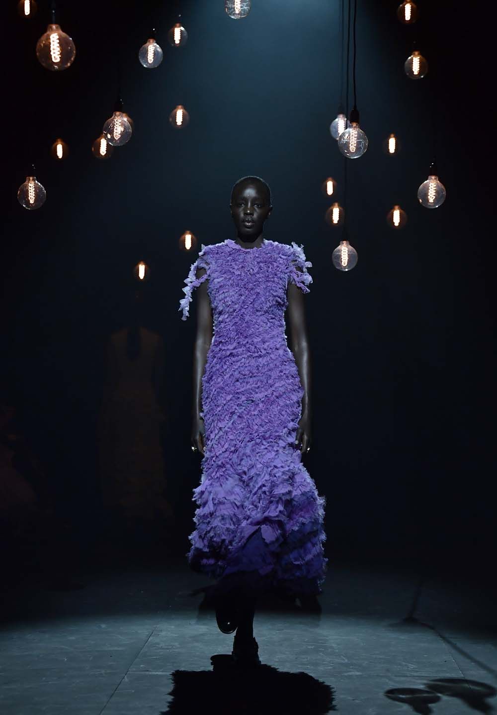 on the runway at London Fashion Week AW23