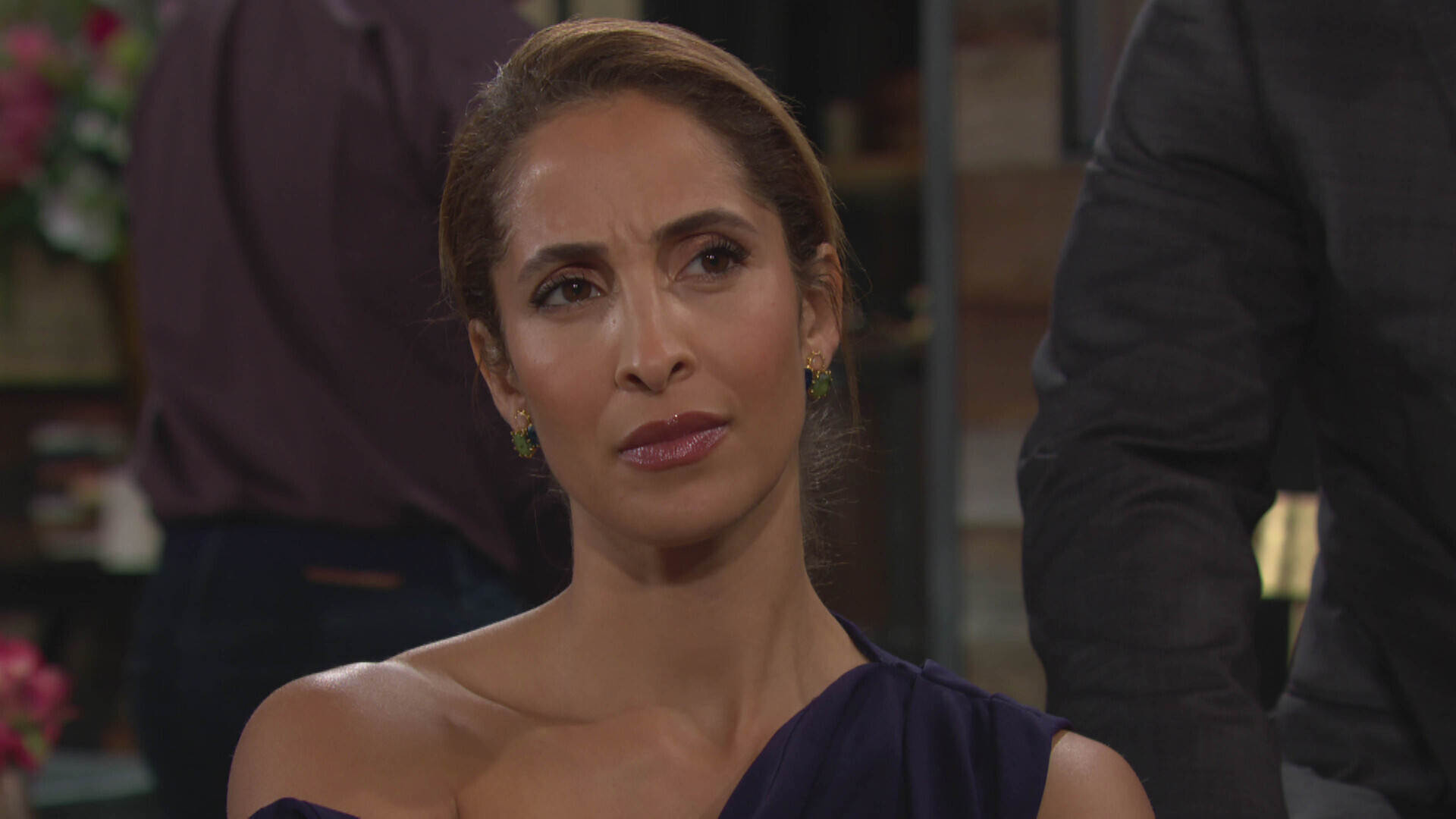 Christel Khalil as Lily suspicious in The Young and the Restless
