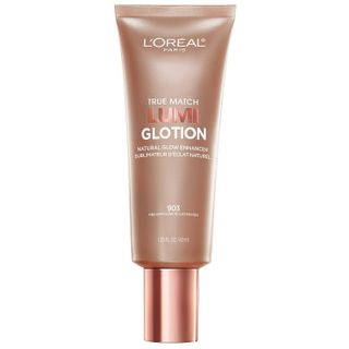 L'oreal Paris Makeup True Match Lumi Glotion, Natural Glow Enhancer, Illuminator Highlighter Skin Tint, untuk Kulit Bercahaya Sepanjang Hari, Medium, 1,35 Ons