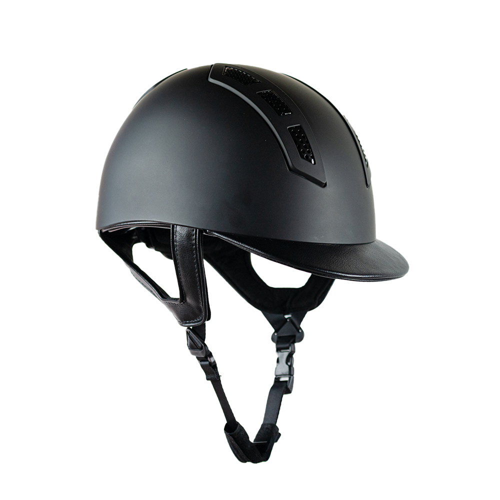 Close up, side view of Rhinegold Artemis hat in black