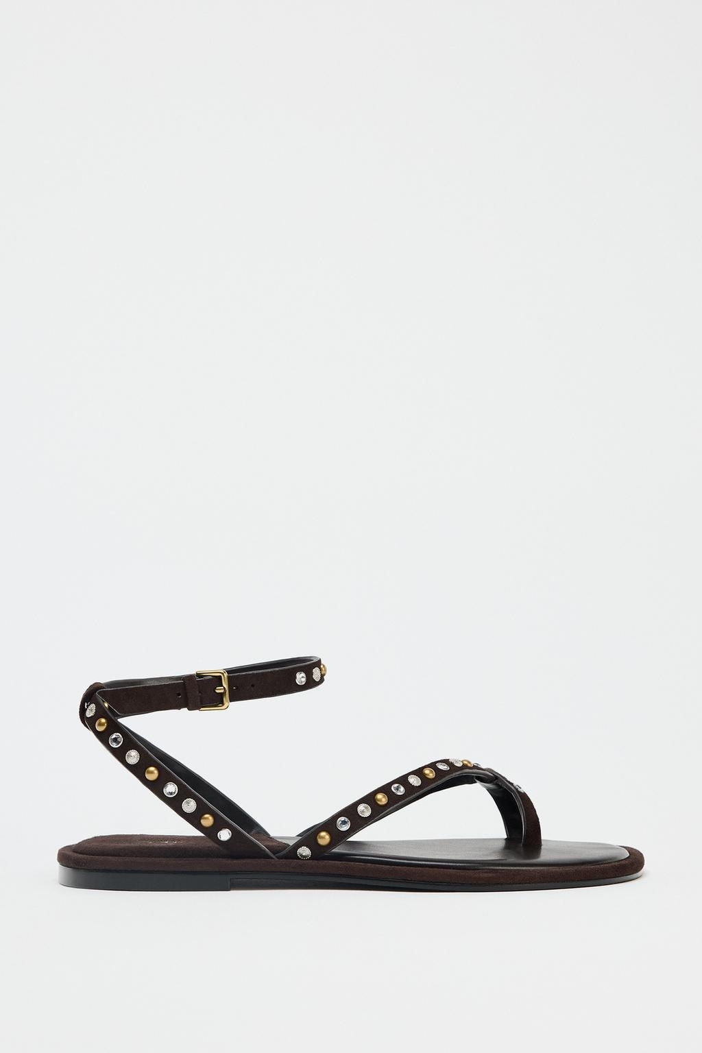 Zara, Beaded Leather Sandals