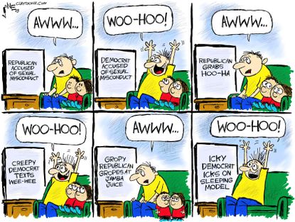 Political cartoons U.S. Moore Franken sexual harassment